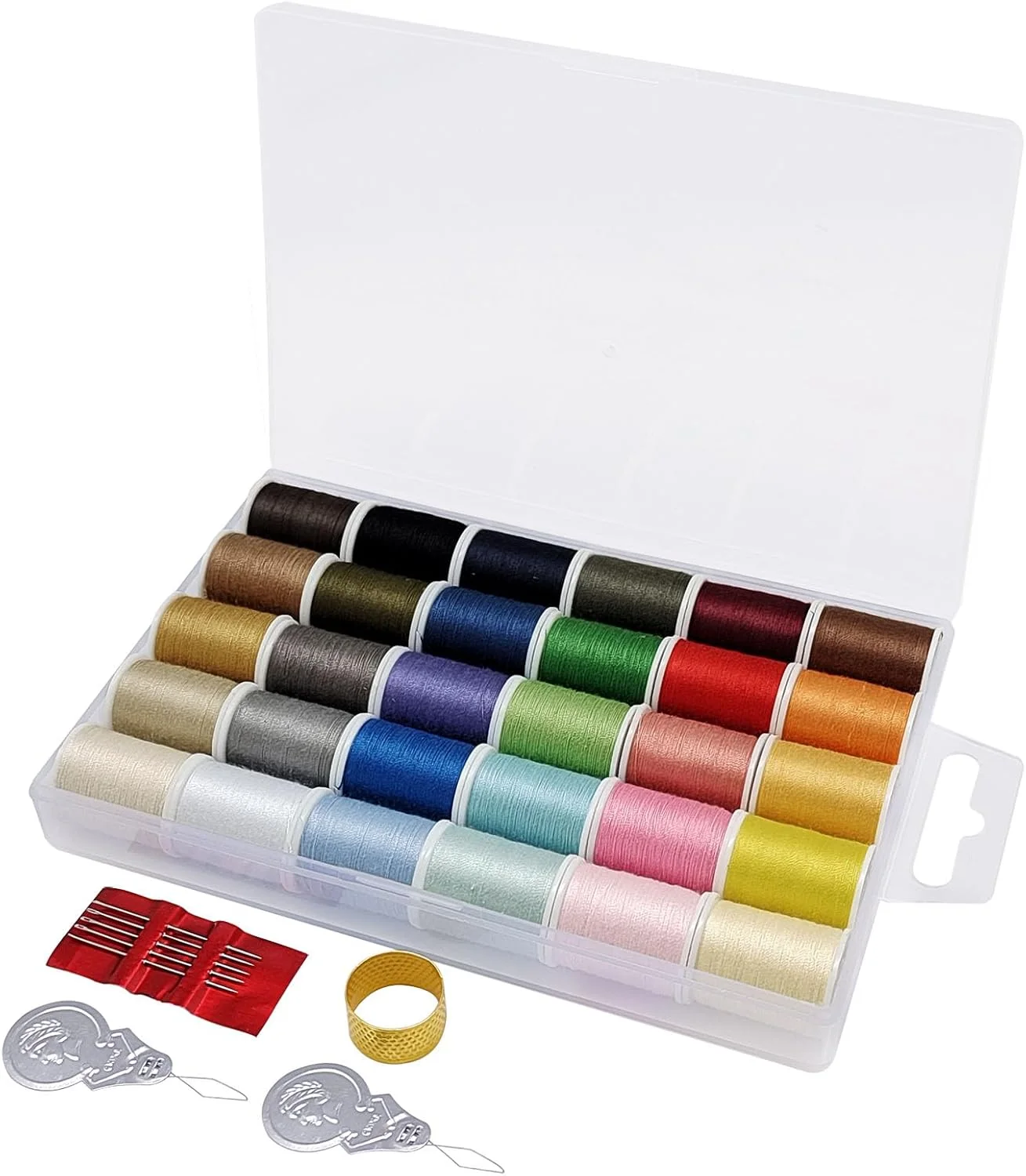 ست نخ خیاطی پلی استر YEQIN - 30 رنگ متنوع، 50 یارد در هر قرقره نخ مینی، کیت خیاطی شامل 5 سوزن دستی، 1 انگشتانه، 2 سوزن نخ کن، مناسب برای خیاطی دستی و ماشینی ست نخ خیاطی پلی استر YEQIN - 30 رنگ متنوع، 50 یارد در هر قرقره نخ مینی، کیت خیاطی شامل 5 سوزن دستی، 1 انگشتانه، 2 سوزن نخ کن، مناسب برای خیاطی دستی و ماشینی