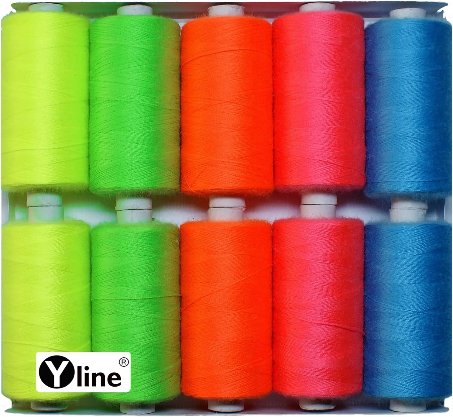 ست نخ خیاطی Yline پلی استر رنگ های نئون برای چرخ خیاطی 10 عدد 500 متری ست نخ خیاطی Yline پلی استر رنگ های نئون برای چرخ خیاطی 10 عدد 500 متری