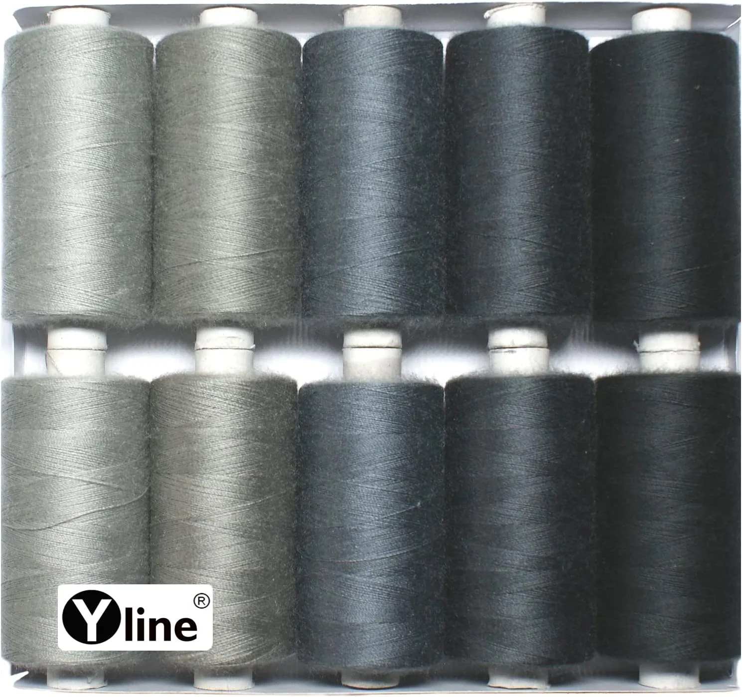 ست نخ خیاطی Yline پلی استر رنگ های طوسی برای چرخ خیاطی 10 عدد قرقره 500 متری (0.24 یورو/100 متر) 3197 ست نخ خیاطی Yline پلی استر رنگ های طوسی برای چرخ خیاطی 10 عدد قرقره 500 متری (0.24 یورو/100 متر) 3197