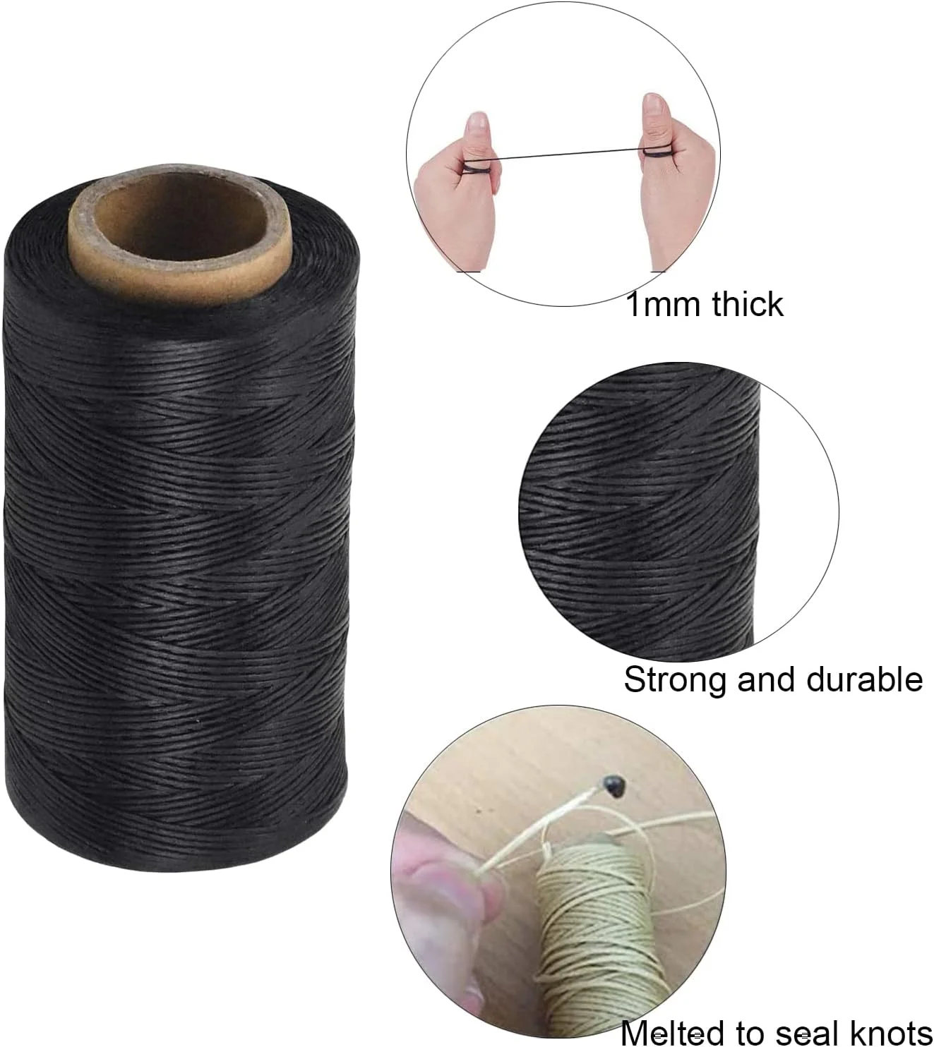 نخ موم زده YIPUETERNITY، نخ ضخیم 1 میلی متری، 260 متر نخ دوخت چرمی موم زده برای چرم DIY، صحافی کتاب، تعمیر کفش، پروژه های چرمی، پارچه های سنگین، کیف - سفید نخ موم زده YIPUETERNITY، نخ ضخیم 1 میلی متری، 260 متر نخ دوخت چرمی موم زده برای چرم DIY، صحافی کتاب، تعمیر کفش، پروژه های چرمی، پارچه های سنگین، کیف - سفید