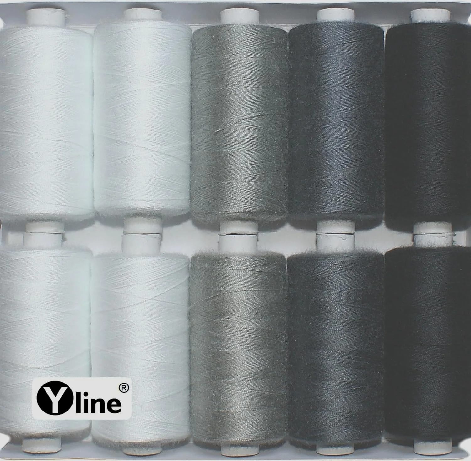 ست نخ خیاطی Yline پلی استر سفید مشکی خاکستری برای چرخ خیاطی 10 عدد قرقره 500 متری (0.24 یورو / 100 متر) مدل 3217 ست نخ خیاطی Yline پلی استر سفید مشکی خاکستری برای چرخ خیاطی 10 عدد قرقره 500 متری (0.24 یورو / 100 متر) مدل 3217