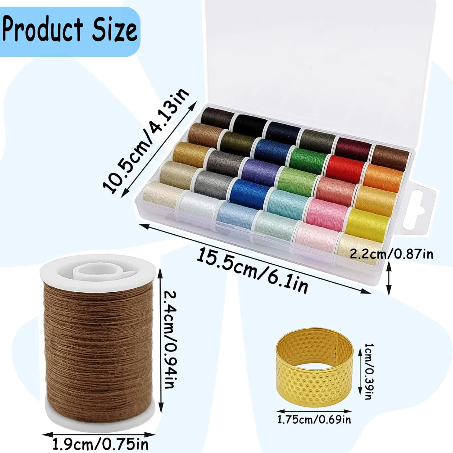 مجموعه نخ خیاطی پلی استر YEQIN - 30 رنگ متنوع، 50 یارد در هر قرقره نخ مینی، کیت خیاطی شامل 5 سوزن دستی با سوراخ بزرگ، 2 سوزن نخ کن، 1 انگشتانه، مناسب برای خیاطی دستی و ماشینی مجموعه نخ خیاطی پلی استر YEQIN - 30 رنگ متنوع، 50 یارد در هر قرقره نخ مینی، کیت خیاطی شامل 5 سوزن دستی با سوراخ بزرگ، 2 سوزن نخ کن، 1 انگشتانه، مناسب برای خیاطی دستی و ماشینی