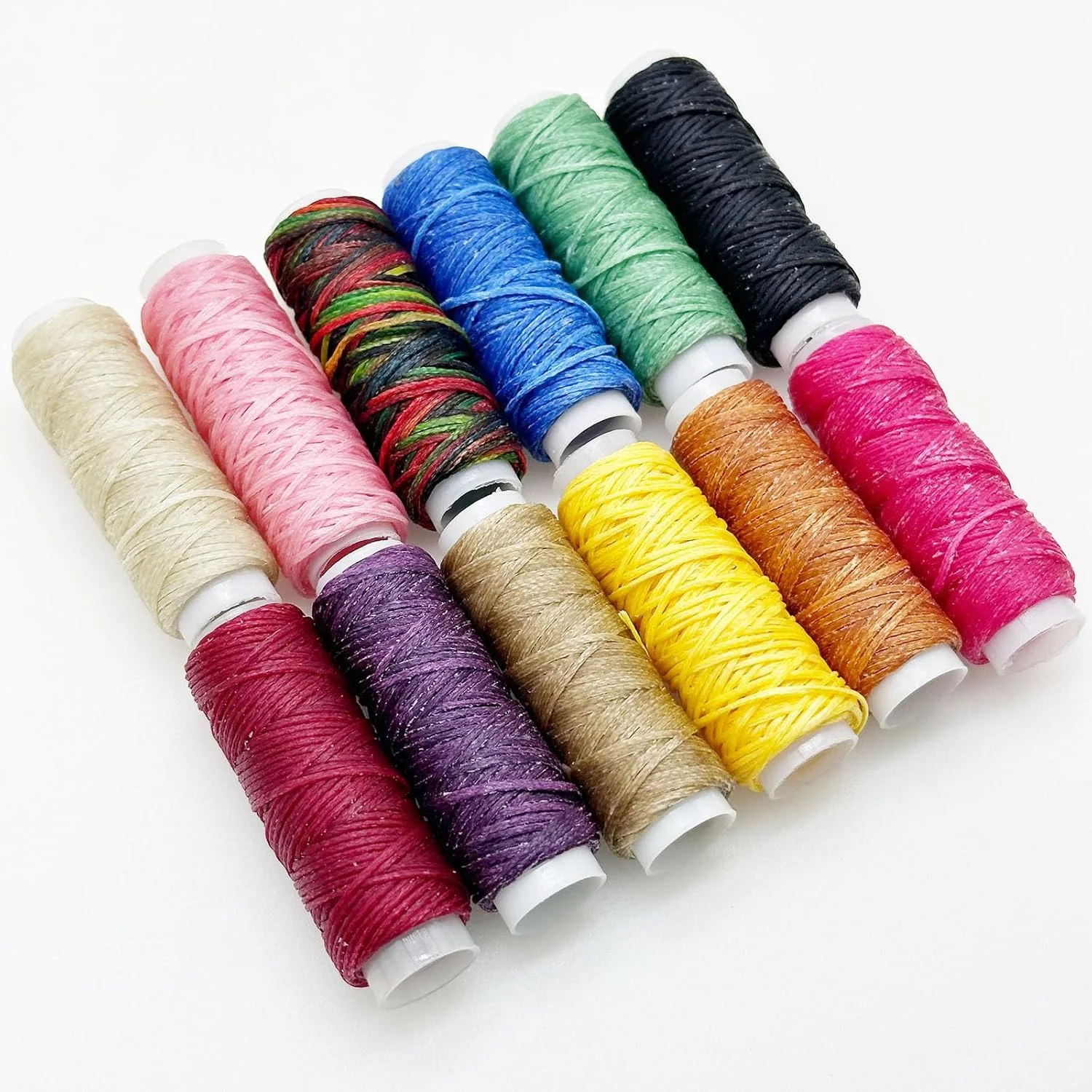 نخ موم زده 24 رنگ Yayatty، 285 متر نخ موم زده چرمی، نخ دوخت دستی 0.8 میلی متر 150D برای صحافی، دوخت دستی، نخ فرش، 12 متر در هر رنگ نخ موم زده 24 رنگ Yayatty، 285 متر نخ موم زده چرمی، نخ دوخت دستی 0.8 میلی متر 150D برای صحافی، دوخت دستی، نخ فرش، 12 متر در هر رنگ