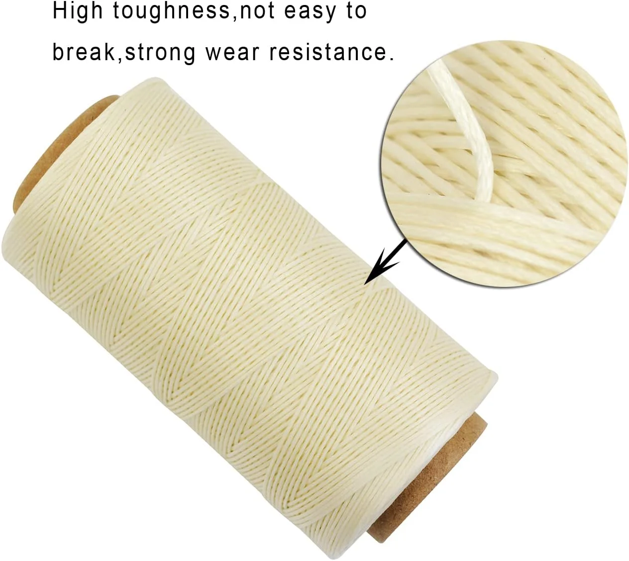 نخ موم زده تخت YANTAISIYU، نخ موم زده چرمی برای دوخت، 150D 0.8mm 280 یارد برای صنایع دستی چرمی، تعمیر کفش (بلوند) نخ موم زده تخت YANTAISIYU، نخ موم زده چرمی برای دوخت، 150D 0.8mm 280 یارد برای صنایع دستی چرمی، تعمیر کفش (بلوند)