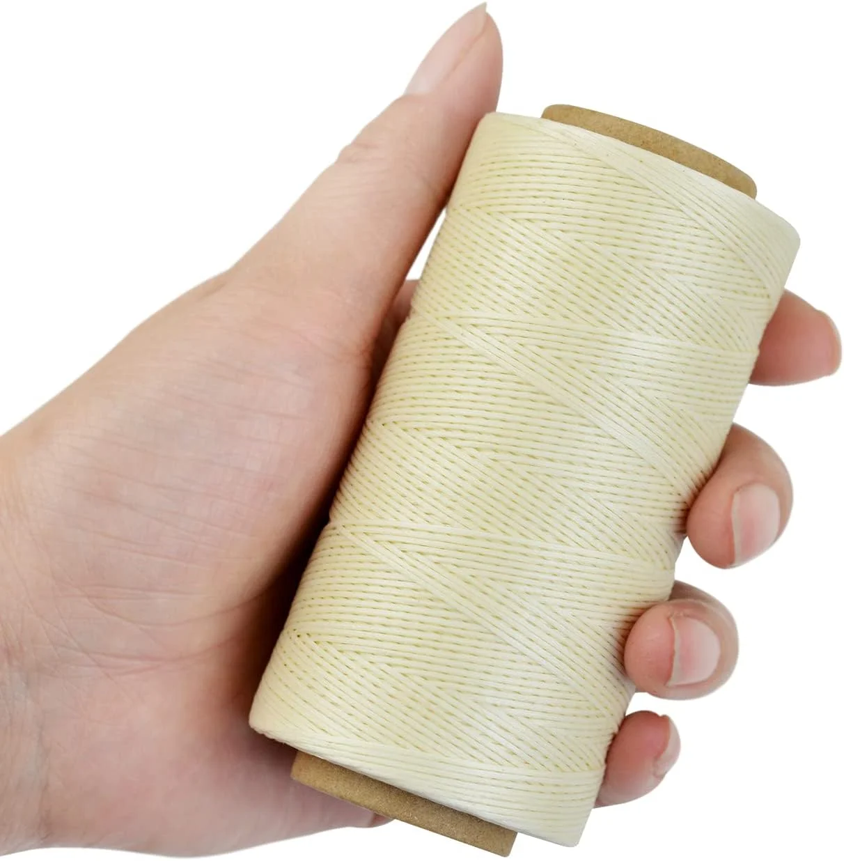 نخ موم زده تخت YANTAISIYU، نخ موم زده چرمی برای دوخت، 150D 0.8mm 280 یارد برای صنایع دستی چرمی، تعمیر کفش (بلوند) نخ موم زده تخت YANTAISIYU، نخ موم زده چرمی برای دوخت، 150D 0.8mm 280 یارد برای صنایع دستی چرمی، تعمیر کفش (بلوند)