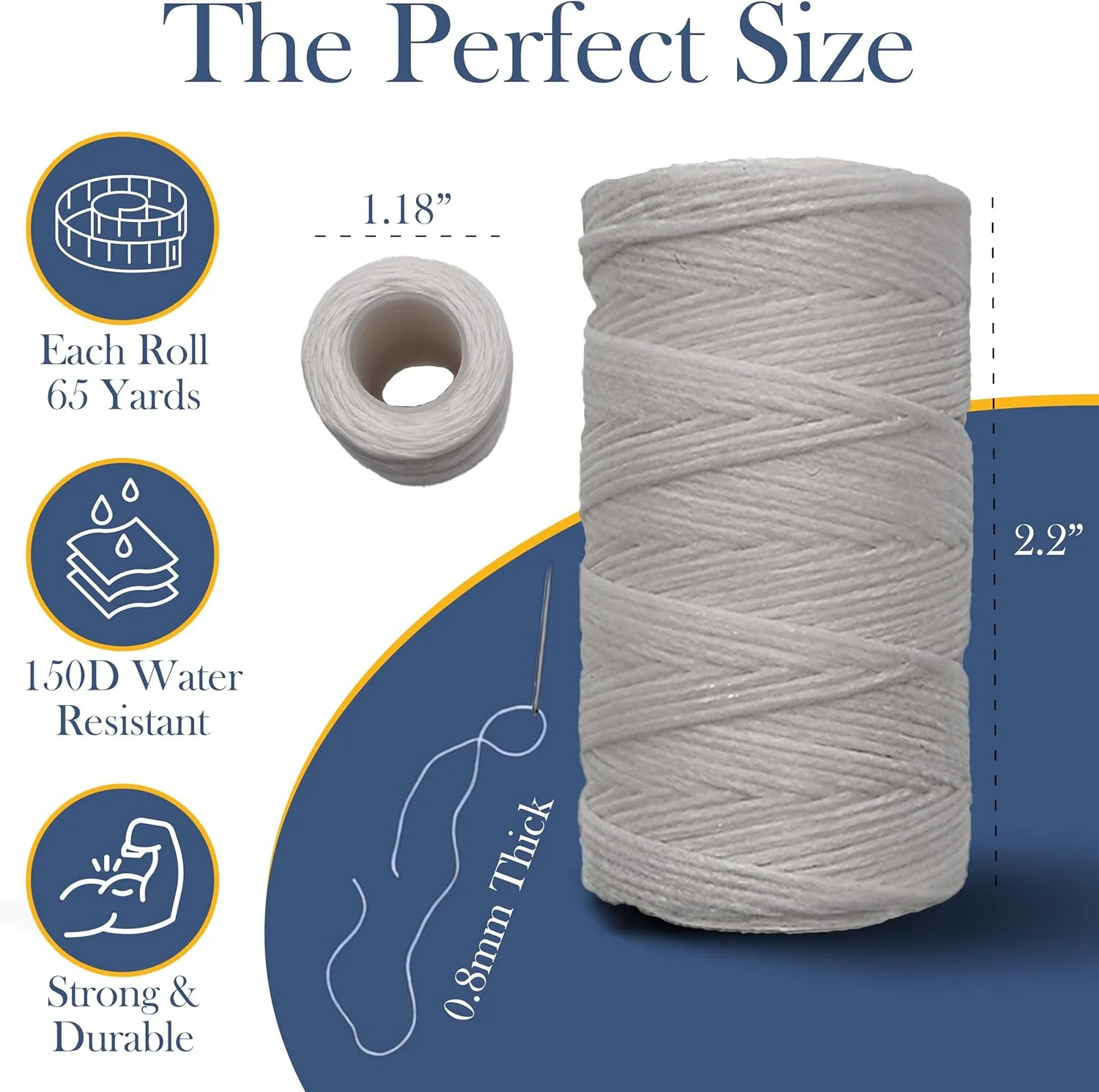 نخ موم زده 3X، نخ موم زده 65 یاردی 0.8 میلی متری، نخ چرمی موم زده 150D در رنگ های مشکی، قهوه ای و سفید، لوازم عالی برای ساخت دریم کچر نخ موم زده 3X، نخ موم زده 65 یاردی 0.8 میلی متری، نخ چرمی موم زده 150D در رنگ های مشکی، قهوه ای و سفید، لوازم عالی برای ساخت دریم کچر