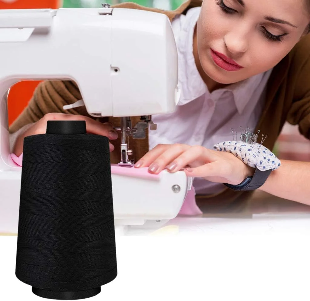 نخ خیاطی پلی استر رنگی خانگی xzpolw، نخ پاگودا 2600 یاردی - مشکی نخ خیاطی پلی استر رنگی خانگی xzpolw، نخ پاگودا 2600 یاردی - مشکی