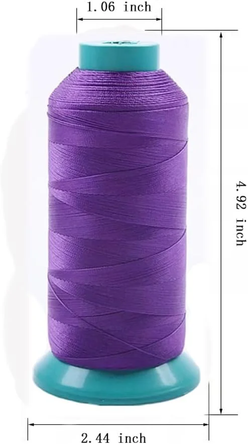 نخ دوخت نایلونی بهم پیوسته Xiezyu، 1500 یارد، نخ نایلونی سنگین سایز 69 210D/3، نخ روکش برای چرم، بوم، جین، بافندگی (بنفش) نخ دوخت نایلونی بهم پیوسته Xiezyu، 1500 یارد، نخ نایلونی سنگین سایز 69 210D/3، نخ روکش برای چرم، بوم، جین، بافندگی (بنفش)