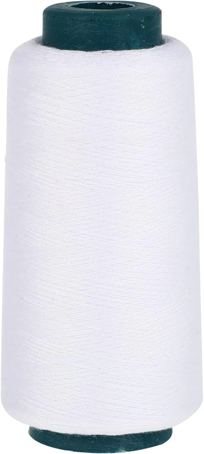 نخ خیاطی پنبه ای XBAILAZ، نخ لحاف دوزی برای چرخ خیاطی، 3000 یارد، سفید