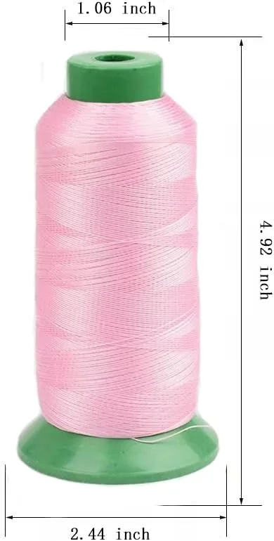 نخ دوخت نایلونی Xiezyu، 1500 یارد، نخ نایلونی سنگین، سایز 69 210D/3، نخ روکش برای چرم، بوم، جین، بافندگی (صورتی) نخ دوخت نایلونی Xiezyu، 1500 یارد، نخ نایلونی سنگین، سایز 69 210D/3، نخ روکش برای چرم، بوم، جین، بافندگی (صورتی)