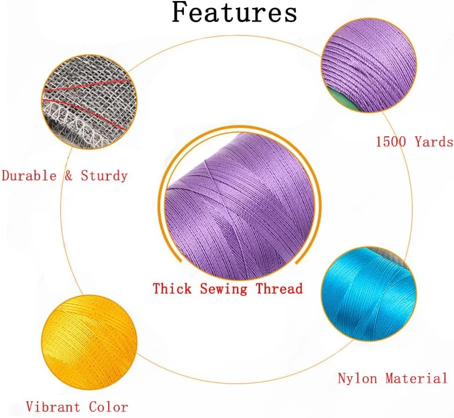 نخ دوخت نایلونی Xiezyu، 1500 یارد، نخ نایلونی سنگین، سایز 69 210D/3، نخ روکش برای چرم، بوم، جین، بافندگی (صورتی) نخ دوخت نایلونی Xiezyu، 1500 یارد، نخ نایلونی سنگین، سایز 69 210D/3، نخ روکش برای چرم، بوم، جین، بافندگی (صورتی)