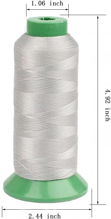 نخ دوخت نایلونی چسبی Xiezyu، 1500 یارد، نخ نایلونی سنگین سایز 69 210D/3، نخ اثاثه یا لوازم داخلی برای چرم، بوم، جین، بافندگی (خاکستری) نخ دوخت نایلونی چسبی Xiezyu، 1500 یارد، نخ نایلونی سنگین سایز 69 210D/3، نخ اثاثه یا لوازم داخلی برای چرم، بوم، جین، بافندگی (خاکستری)