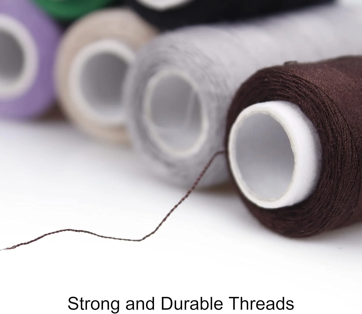 نخ خیاطی چند منظوره پلی استر XCZYN، 12 قرقره نخ رنگارنگ از پیش پیچیده شده، 350 متر، هر قرقره برای گلدوزی و چرخ خیاطی، نخ گلدوزی DIY، نخ خیاطی