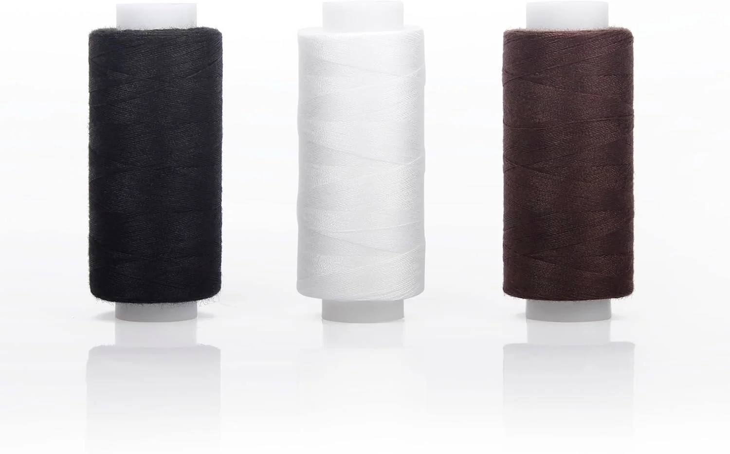 XCZYN 12 قرقره نخ خیاطی پلی استر همه منظوره، نخ قرقره از پیش پیچیده شده 382 یارد/350 متر هر قرقره برای گلدوزی و چرخ خیاطی، نخ گلدوزی DIY نخ خیاطی (مشکی، سفید، قهوه ای)