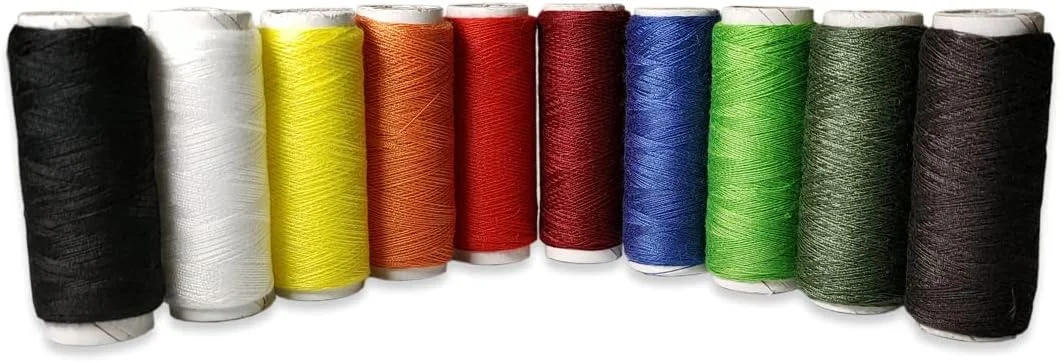 نخ خیاطی ورلد ترید، 10 قرقره نخ پلی استر 100% رنگی، مناسب برای خیاطی با ماشین و دست، لحاف دوزی