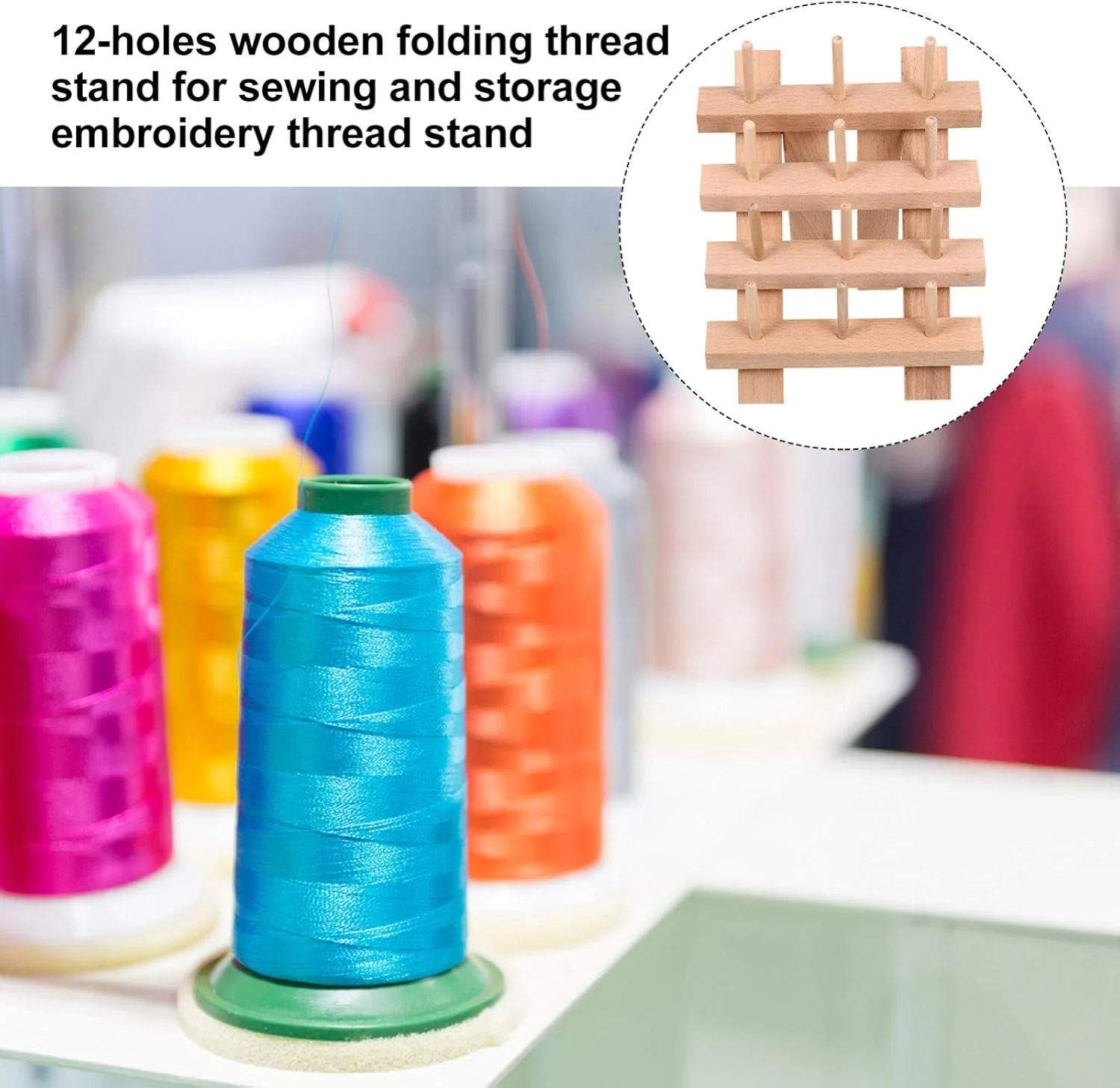 نگهدارنده نخ چوبی 12 قرقره ای، قفسه نخ، نخ گلدوزی، نخ خیاطی، سازمان دهنده نمایشگر نخ، پایه نخ دندان برای خانه نگهدارنده نخ چوبی 12 قرقره ای، قفسه نخ، نخ گلدوزی، نخ خیاطی، سازمان دهنده نمایشگر نخ، پایه نخ دندان برای خانه