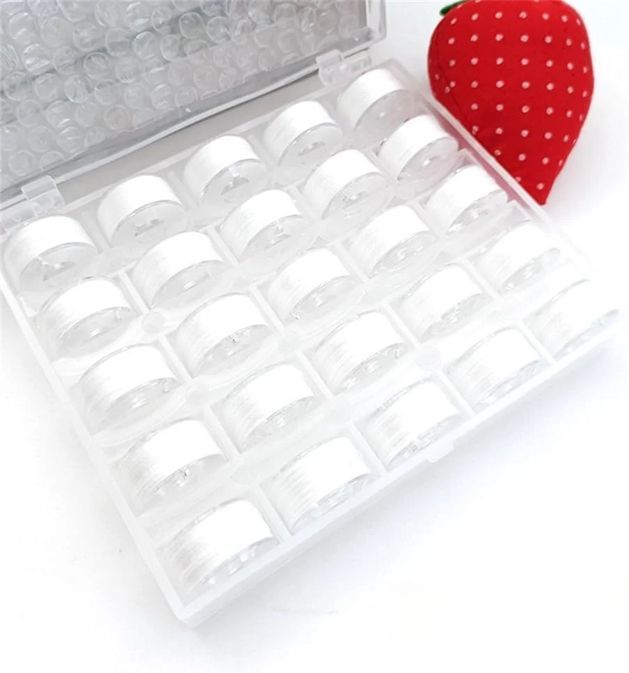 دسته نخ ماسوره از پیش پیچیده شده سفید WHTCHSU، 25 عددی، با ماسوره پلاستیکی برای ماشین های گلدوزی و خیاطی دسته نخ ماسوره از پیش پیچیده شده سفید WHTCHSU، 25 عددی، با ماسوره پلاستیکی برای ماشین های گلدوزی و خیاطی