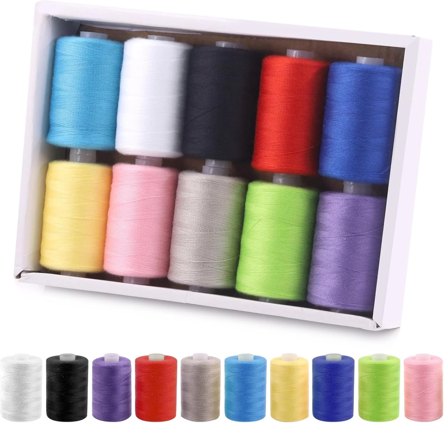 Wokape بسته 10 عددی نخ خیاطی برای دوخت دستی، لحاف دوزی و چرخ خیاطی Wokape بسته 10 عددی نخ خیاطی برای دوخت دستی، لحاف دوزی و چرخ خیاطی