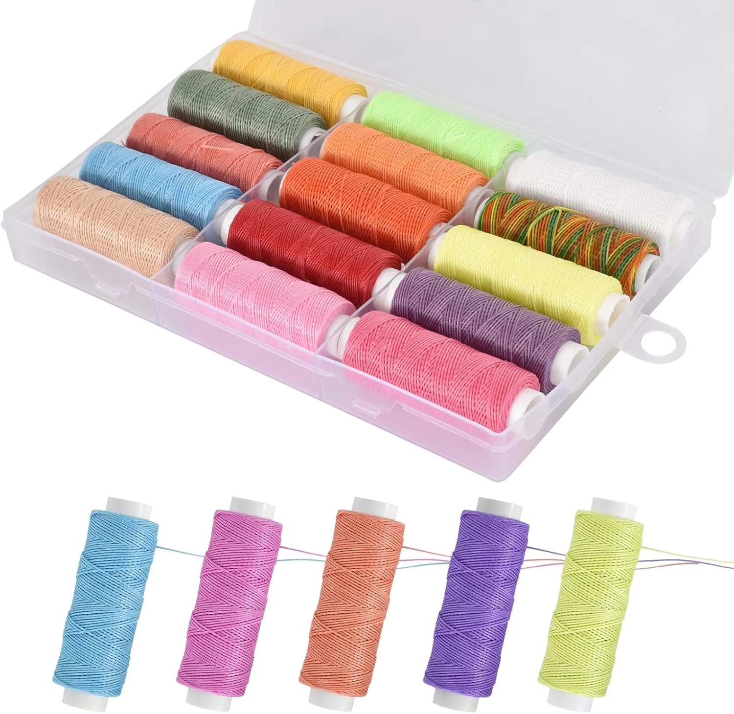 نخ موم زده وایزبوم 15 رنگ 0.45 میلیمتری، نخ دوخت موم زده 40 متری، نخ دوخت چرم، نخ موم زده چرم، طناب نخ موم زده برای صنایع دستی چرمی، صنایع دستی دوخت DIY (رنگهای گرم) نخ موم زده وایزبوم 15 رنگ 0.45 میلیمتری، نخ دوخت موم زده 40 متری، نخ دوخت چرم، نخ موم زده چرم، طناب نخ موم زده برای صنایع دستی چرمی، صنایع دستی دوخت DIY (رنگهای گرم)