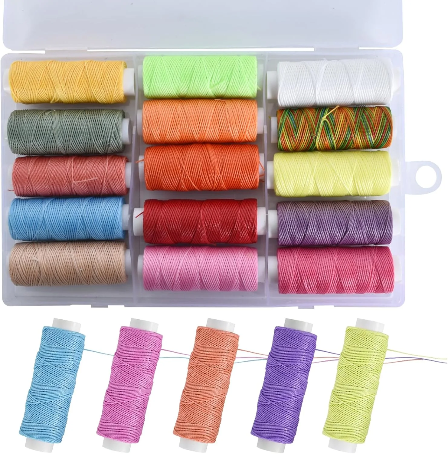 نخ موم زده وایزبوم 15 رنگ 0.45 میلیمتری، نخ دوخت موم زده 40 متری، نخ دوخت چرم، نخ موم زده چرم، طناب نخ موم زده برای صنایع دستی چرمی، صنایع دستی دوخت DIY (رنگهای گرم) نخ موم زده وایزبوم 15 رنگ 0.45 میلیمتری، نخ دوخت موم زده 40 متری، نخ دوخت چرم، نخ موم زده چرم، طناب نخ موم زده برای صنایع دستی چرمی، صنایع دستی دوخت DIY (رنگهای گرم)