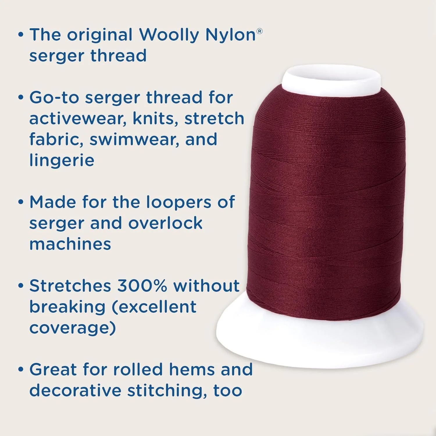 مخروط مینی سفید - نایلون پشمی از نخ YLI مخروط مینی سفید - نایلون پشمی از نخ YLI