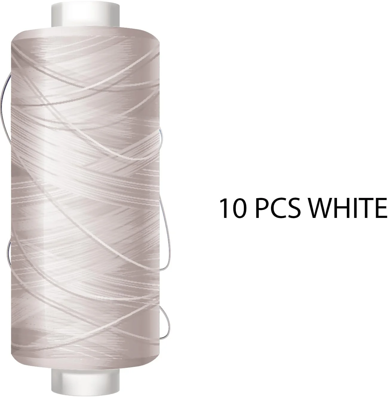 مجموعه 10 عددی نخ خیاطی weSTOCK ساخته شده از 100% پلی استر - رنگ سفید - 50 متر در هر حلقه