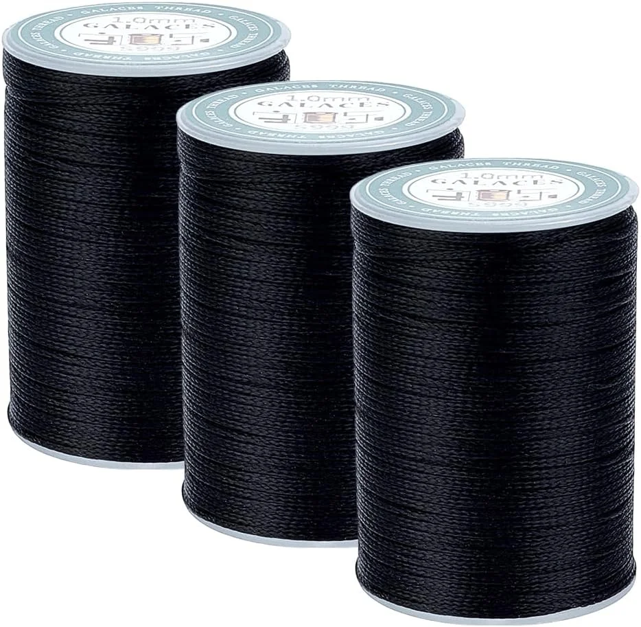 نخ موم زده چرم دوزی WEBEEDY، 230 یارد/210 متر، نخ دوخت بلند برای دوخت دستی، نخ موم زده برای تعمیر کفش، صحافی، پروژه های صنایع دستی چرمی (1 میلی متر، مشکی) نخ موم زده چرم دوزی WEBEEDY، 230 یارد/210 متر، نخ دوخت بلند برای دوخت دستی، نخ موم زده برای تعمیر کفش، صحافی، پروژه های صنایع دستی چرمی (1 میلی متر، مشکی)