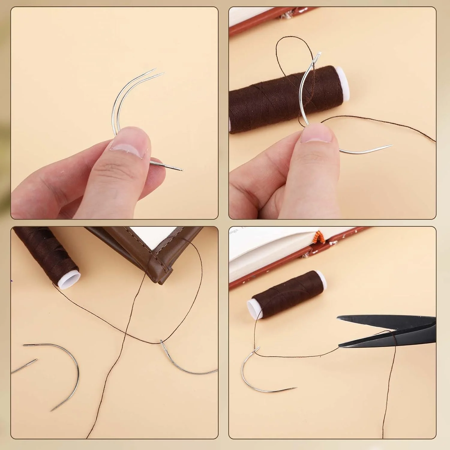 3 رول نخ بافت مو، ابزار حرفه ای اکستنشن مو، مجموعه نخ و سوزن خیاطی، نخ اکستنشن مو با 3 عدد سوزن C شکل برای ساخت کلاه گیس، اکستنشن بافت مو با خیاطی دستی DIY 3 رول نخ بافت مو، ابزار حرفه ای اکستنشن مو، مجموعه نخ و سوزن خیاطی، نخ اکستنشن مو با 3 عدد سوزن C شکل برای ساخت کلاه گیس، اکستنشن بافت مو با خیاطی دستی DIY