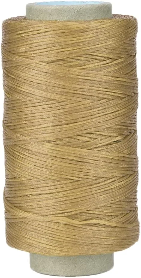 نخ چرم واکس خورده Watris Veiyi 250 متری 150D، نخ دوخت تخت، نخ دوخت دستی برای دوخت چرم گاوی، کیف پول، رنگ طبیعی