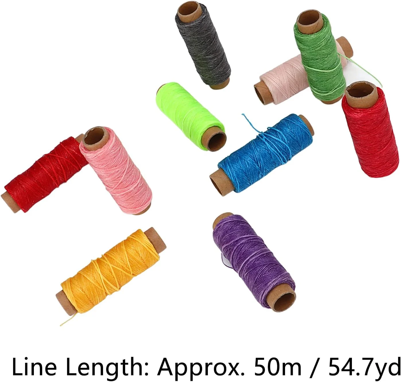 نخ موم زده، 50 متر 150D، 10 عدد نخ موم زده برای ساخت دست سازه های چرمی نخ موم زده، 50 متر 150D، 10 عدد نخ موم زده برای ساخت دست سازه های چرمی