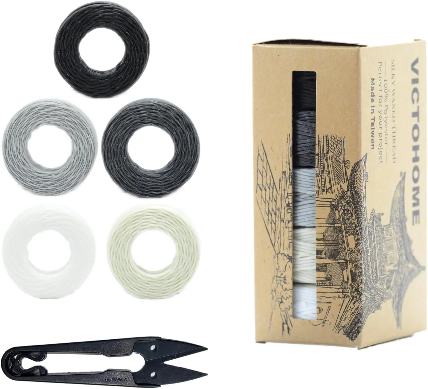 نخ موم زده ابریشمی ویکتوهوم، نخ نرم و براق 5 رنگ 160 یارد - ایده آل برای دستبند و پروژه های ظریف (0.65 میلی متر، 32 یارد/هر کدام) (قطبی) نخ موم زده ابریشمی ویکتوهوم، نخ نرم و براق 5 رنگ 160 یارد - ایده آل برای دستبند و پروژه های ظریف (0.65 میلی متر، 32 یارد/هر کدام) (قطبی)