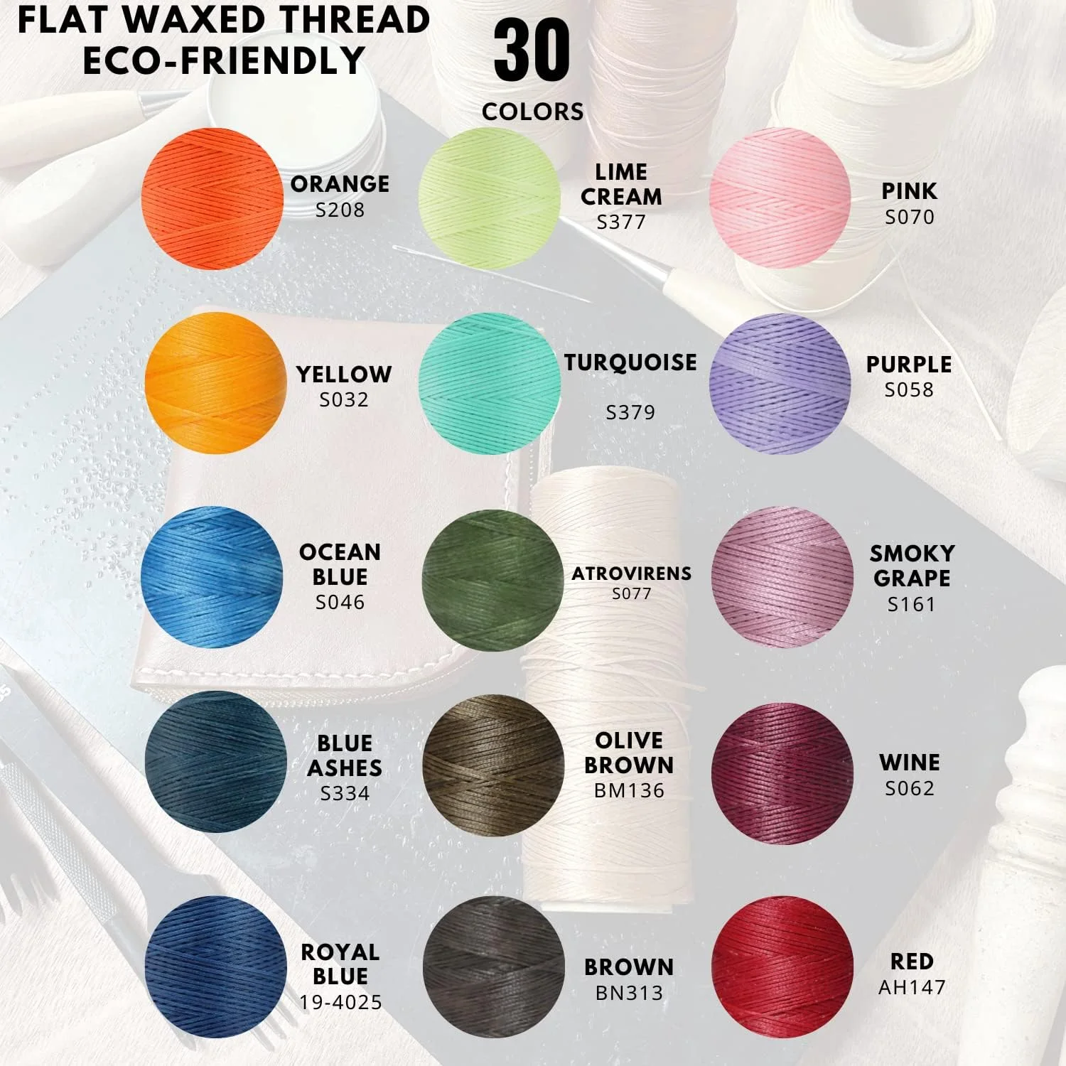 نخ موم زده 100% پلی استر ویکتوهوم، 150D/0.8mm، 247 متر. نخ های چند منظوره برای دوخت دستی پروژه های چرمی و صنایع دستی. (فیروزه ای) نخ موم زده 100% پلی استر ویکتوهوم، 150D/0.8mm، 247 متر. نخ های چند منظوره برای دوخت دستی پروژه های چرمی و صنایع دستی. (فیروزه ای)