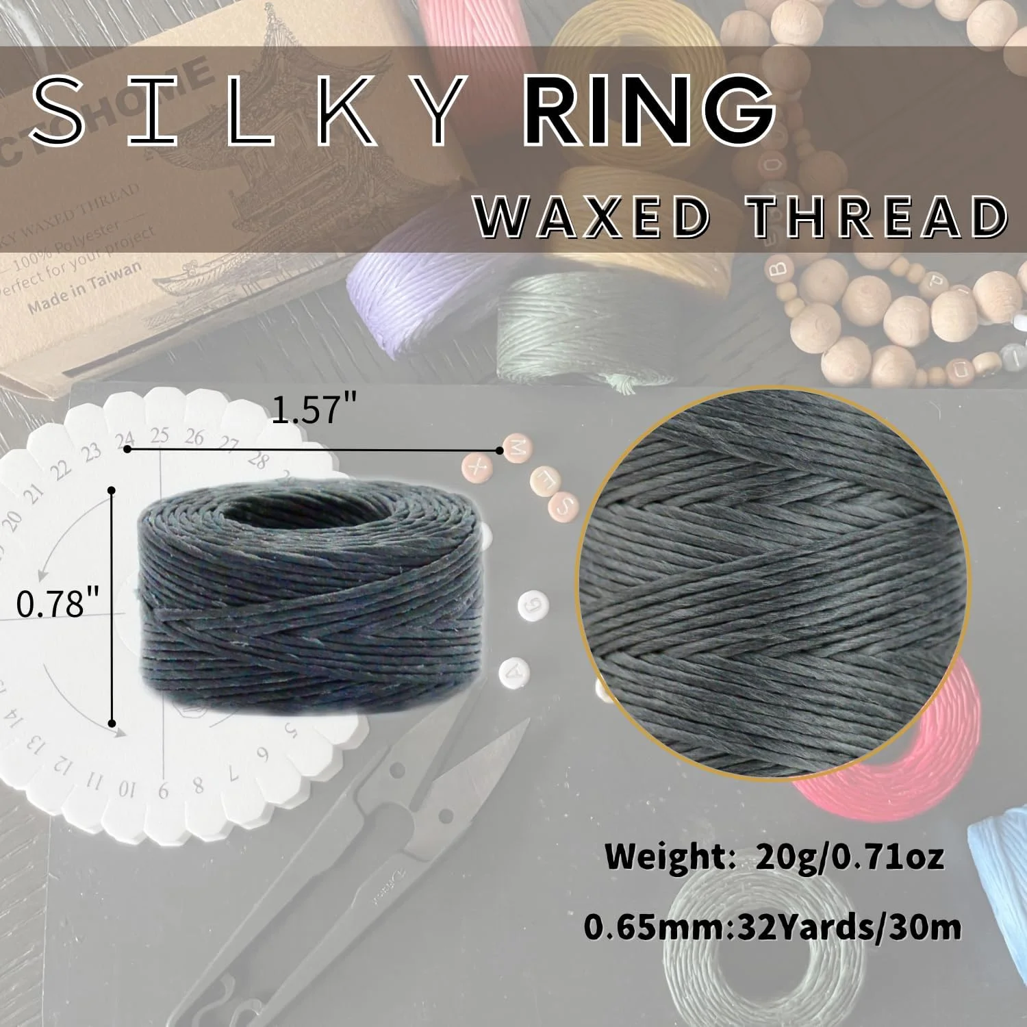 نخ موم زده ابریشمی ویکتوهوم، نخ نرم و براق 5 رنگ 160 یارد - ایده آل برای دستبند و پروژه های ظریف (0.65 میلی متر، 32 یارد/هر کدام) (قطبی) نخ موم زده ابریشمی ویکتوهوم، نخ نرم و براق 5 رنگ 160 یارد - ایده آل برای دستبند و پروژه های ظریف (0.65 میلی متر، 32 یارد/هر کدام) (قطبی)