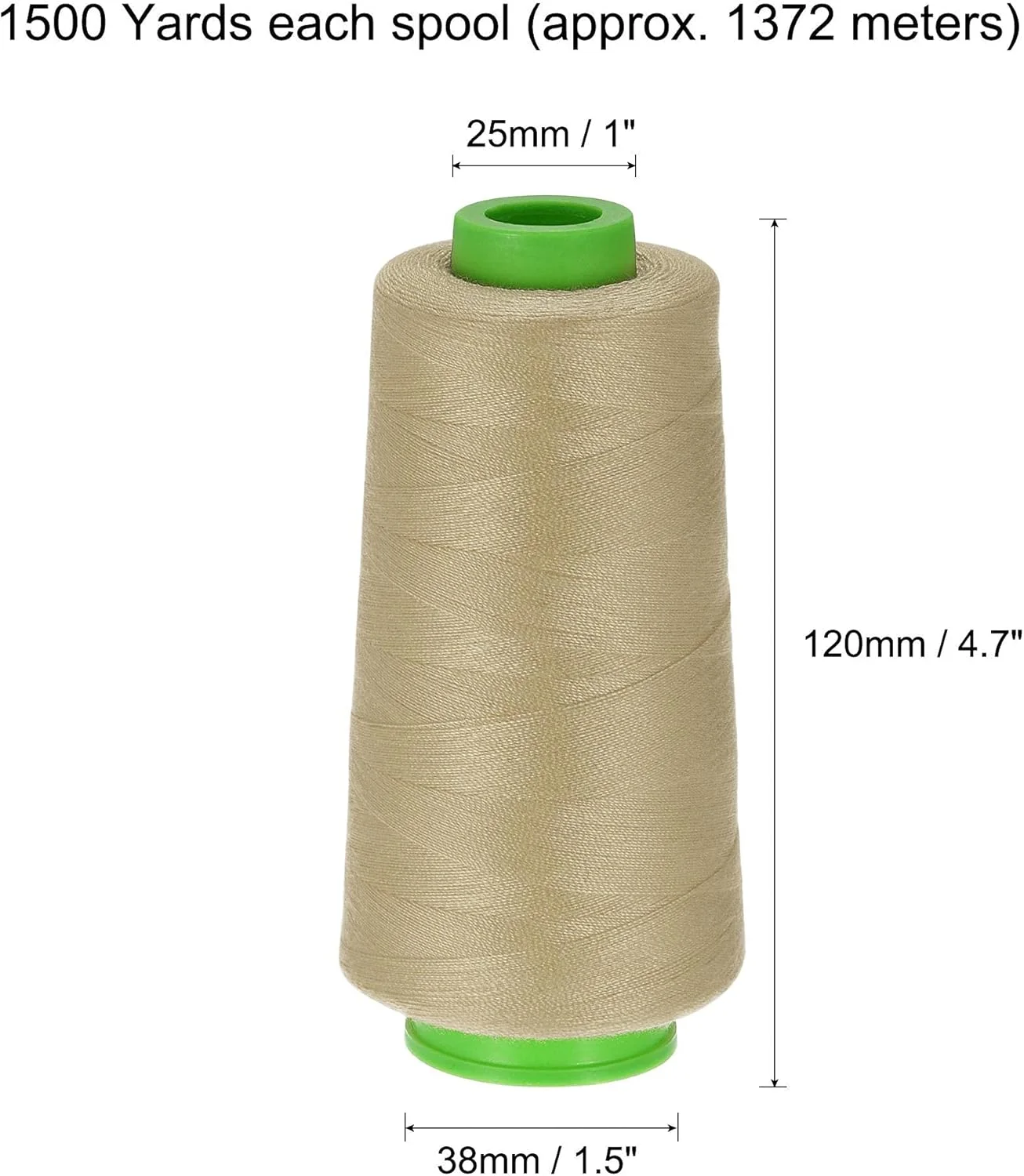 نخ پلی استر یوکسل 1500 یاردی 20S/2 نخ همه منظوره برای خیاطی دستی و ماشینی، خاکی نخ پلی استر یوکسل 1500 یاردی 20S/2 نخ همه منظوره برای خیاطی دستی و ماشینی، خاکی