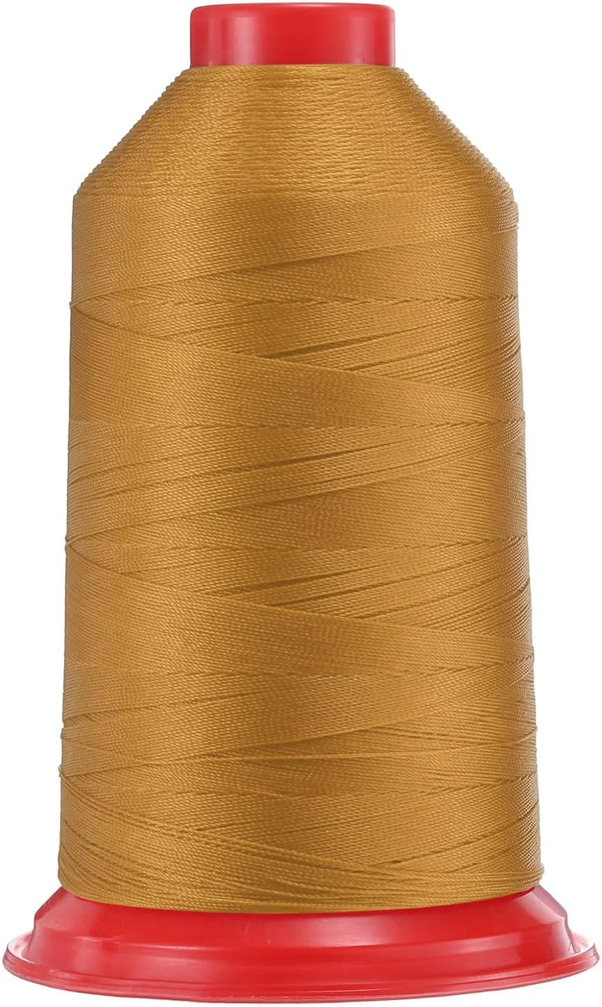 نخ خیاطی نایلونی چسبیده uxcell، 1800 متری، سایز 280D/3، مناسب برای دوخت سنگین، نخ روکش نایلونی، نخ فضای باز برای چرم، جین و بافت، مناسب برای ماشین های صنایع دستی DIY، رنگ طلایی نخ خیاطی نایلونی چسبیده uxcell، 1800 متری، سایز 280D/3، مناسب برای دوخت سنگین، نخ روکش نایلونی، نخ فضای باز برای چرم، جین و بافت، مناسب برای ماشین های صنایع دستی DIY، رنگ طلایی