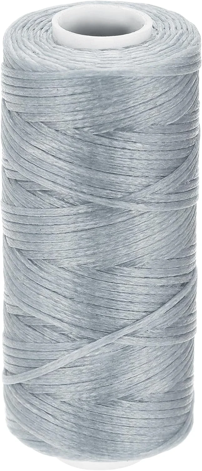 نخ دوخت چرم uxcell، 55 یارد، 150D/1mm، نخ موم زده پلی استر برای دوخت دستی (رنگ نقره ای) نخ دوخت چرم uxcell، 55 یارد، 150D/1mm، نخ موم زده پلی استر برای دوخت دستی (رنگ نقره ای)