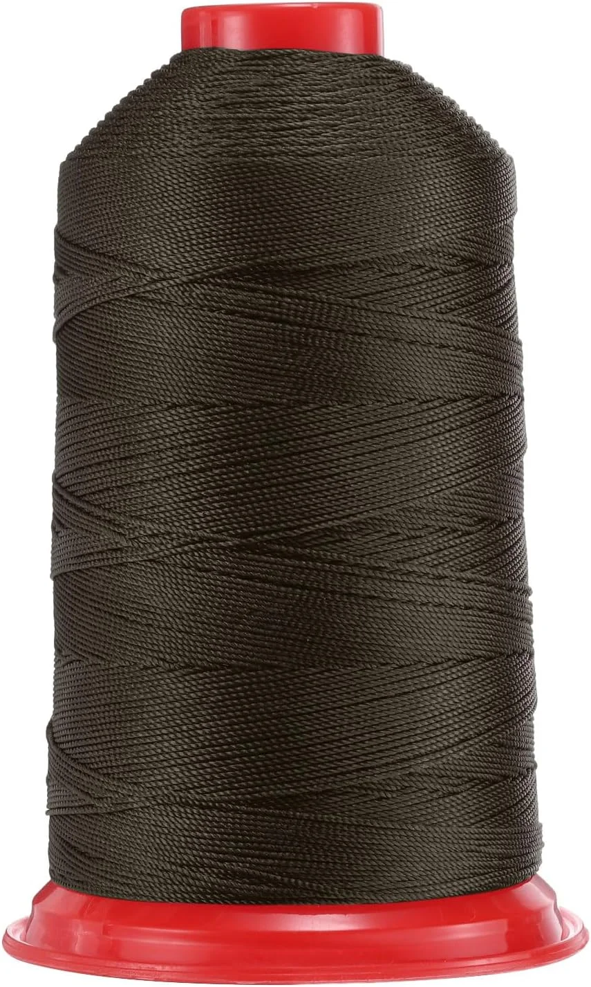 نخ خیاطی نایلونی پیوندی یوکسل 640 متری، سایز 840D/3، نخ نایلونی سنگین برای روکش، نخ بیرونی برای چرم، جین و بافت با ماشین صنایع دستی، خاکستری تیره نخ خیاطی نایلونی پیوندی یوکسل 640 متری، سایز 840D/3، نخ نایلونی سنگین برای روکش، نخ بیرونی برای چرم، جین و بافت با ماشین صنایع دستی، خاکستری تیره