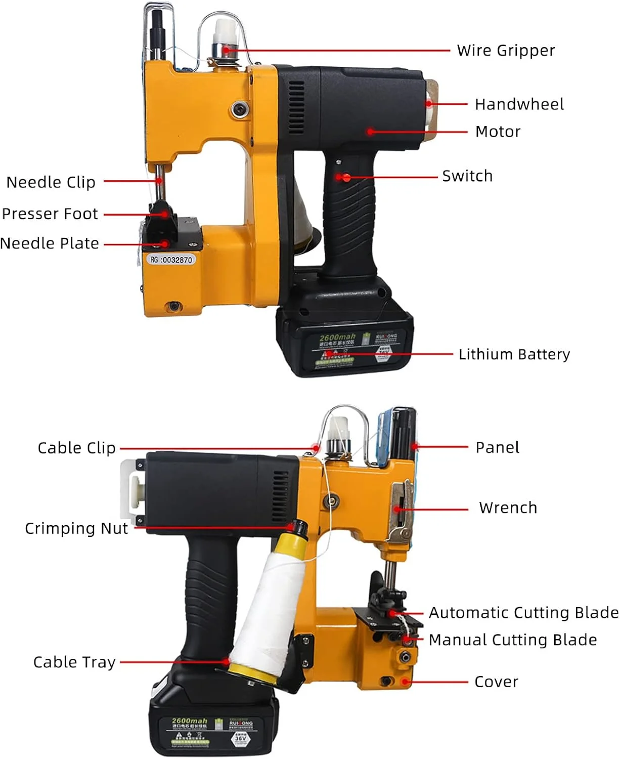 دستگاه گونی دوز UZOURI، دستگاه دوخت گونی دستی/برقی با 2 عدد نخ دوخت، گیج قابل تنظیم 7-10 میلی متر، برای گونی/بافته/برنج/پوست ماری/کاغذی/کیسه های پلاستیکی دستگاه گونی دوز UZOURI، دستگاه دوخت گونی دستی/برقی با 2 عدد نخ دوخت، گیج قابل تنظیم 7-10 میلی متر، برای گونی/بافته/برنج/پوست ماری/کاغذی/کیسه های پلاستیکی