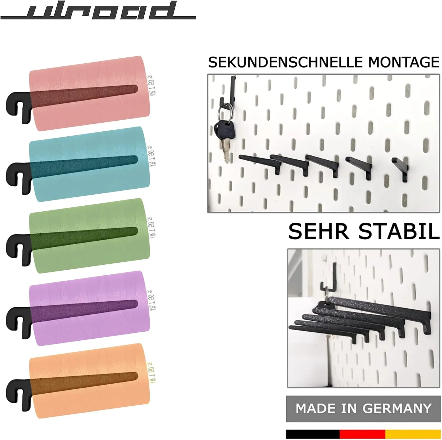 ULROAD SKH11 بسته 5 عددی نگهدارنده قرقره نخ خیاطی سایز XL برای دیوار پرفراژدار IKEA Skadis | نگهدارنده لوازم جانبی Skadis | نگهدارنده قرقره نخ صفحه پرفراژدار ULROAD SKH11 بسته 5 عددی نگهدارنده قرقره نخ خیاطی سایز XL برای دیوار پرفراژدار IKEA Skadis | نگهدارنده لوازم جانبی Skadis | نگهدارنده قرقره نخ صفحه پرفراژدار