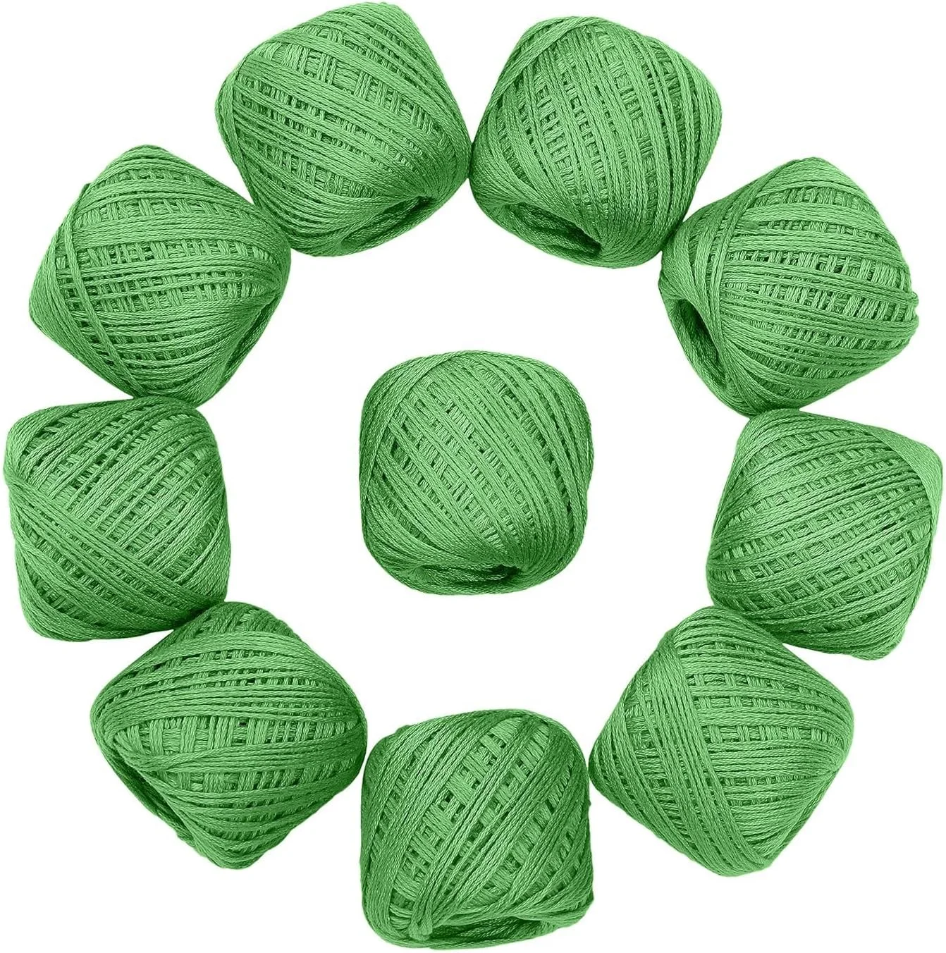 توپ نخ پنبه ای TreegoArt براق، نرم و با رنگ ثابت برای بافتنی، کاردستی و گلدوزی - بسته 10 عددی توپ نخ پنبه ای TreegoArt براق، نرم و با رنگ ثابت برای بافتنی، کاردستی و گلدوزی - بسته 10 عددی