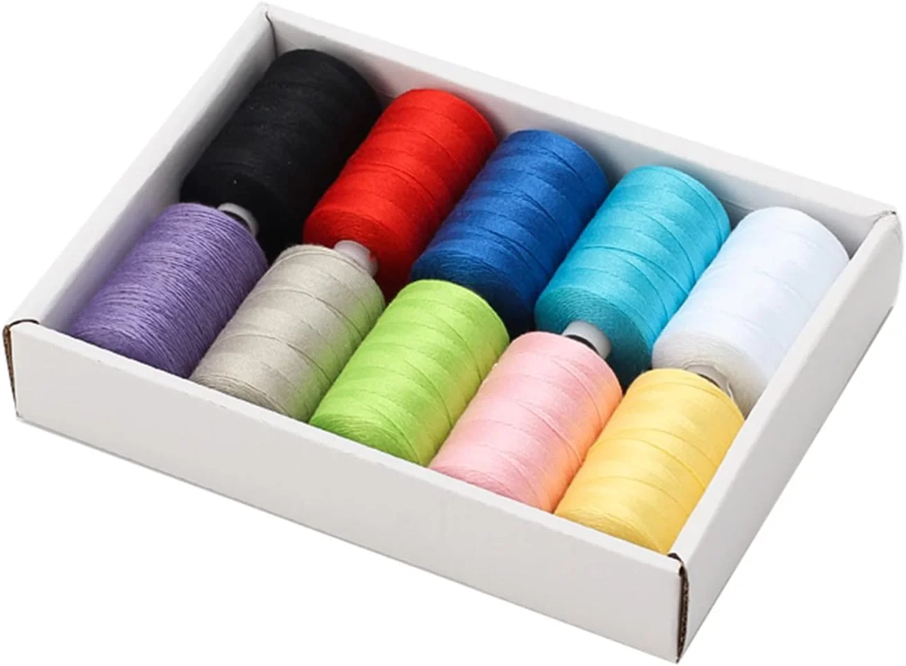 10 عدد نخ خیاطی پلی استر، متراژ بالا در هر قرقره، مناسب برای چرخ خیاطی خانگی، دوخت دستی و گلدوزی