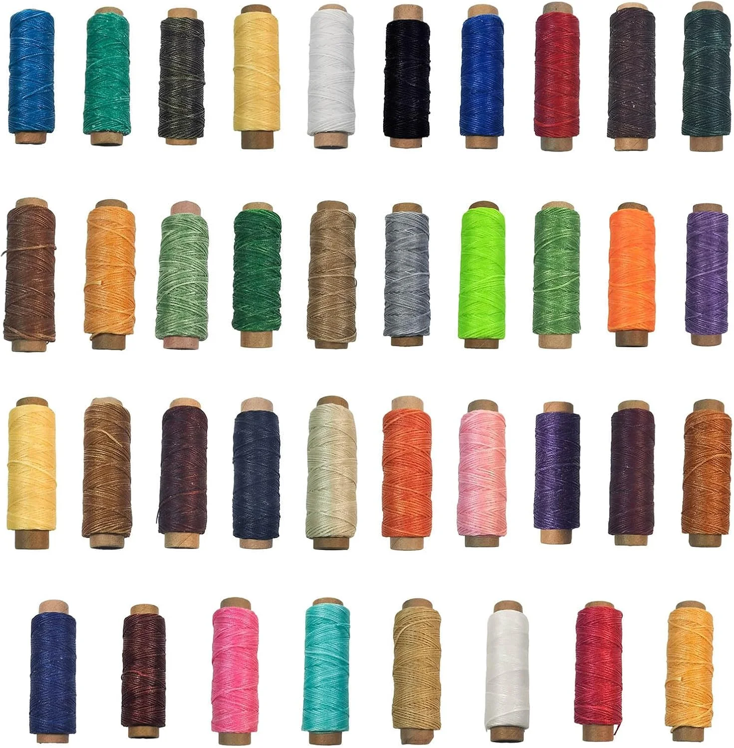 نخ موم زده تخت 50 متری 150D ضخامت 0.8 میلی متر، نخ دوخت دستی موم زده، خط دوخت برای لوازم جانبی چرم دوزی نخ موم زده تخت 50 متری 150D ضخامت 0.8 میلی متر، نخ دوخت دستی موم زده، خط دوخت برای لوازم جانبی چرم دوزی