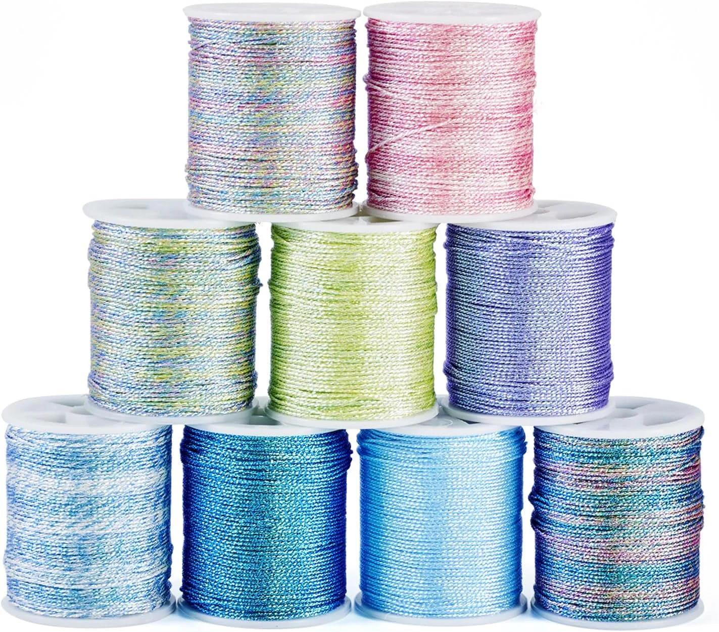 نخ خیاطی رنگارنگ Sparkeads، 9 رول، نخ پلی استر چند منظوره برای گلدوزی، چرخ خیاطی DIY، لحاف دوزی، دوخت دستی، 167.3 یارد