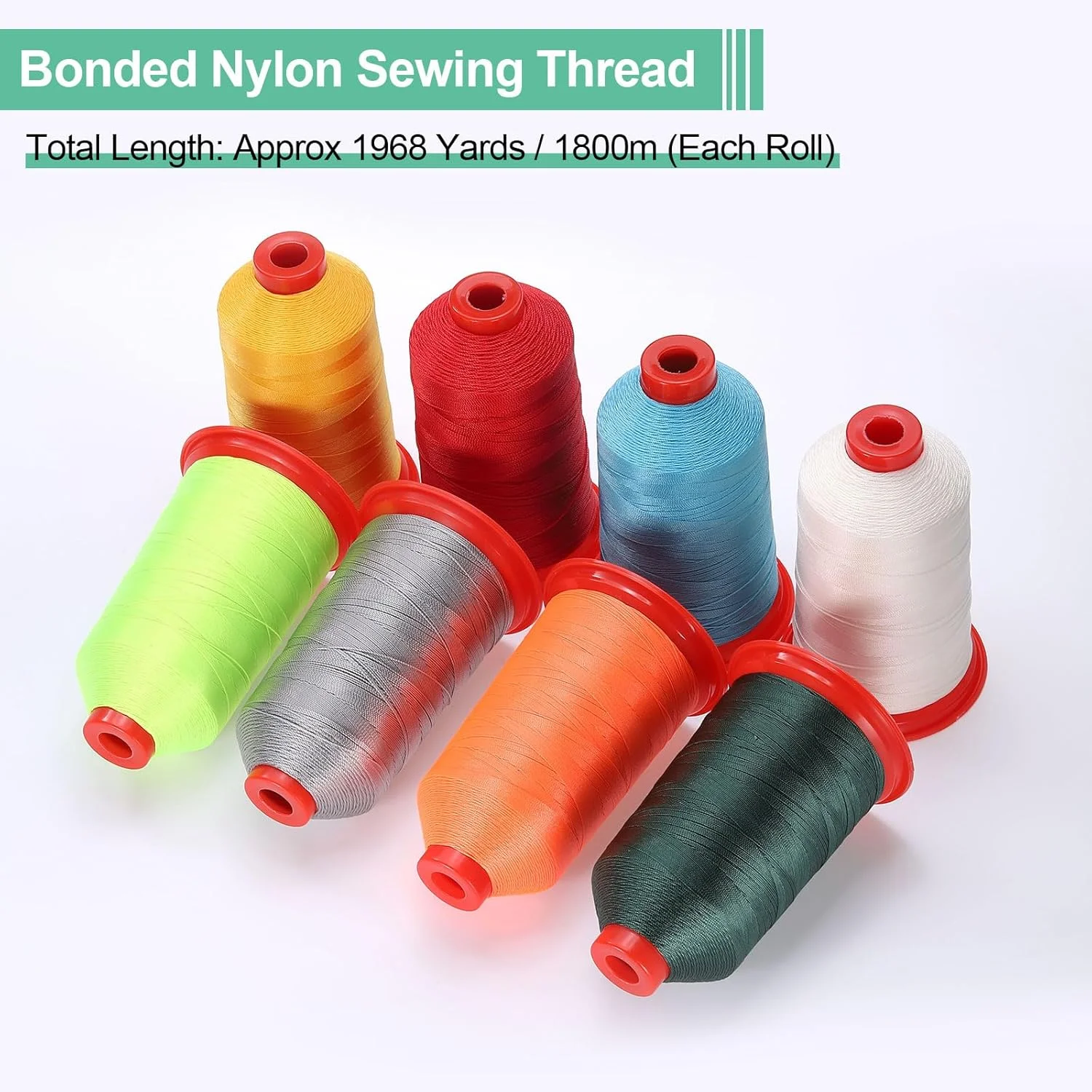 نخ دوخت نایلونی پیوندی 1800 متری سایز 280D/3 مناسب چرم، جین و بافت با ماشین DIY رنگ سبز لیمویی نخ دوخت نایلونی پیوندی 1800 متری سایز 280D/3 مناسب چرم، جین و بافت با ماشین DIY رنگ سبز لیمویی