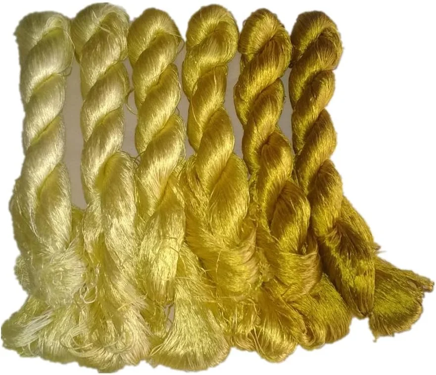 نخ ابریشم گلدوزی 100% طبیعی توت، 6 کلاف، 440 متر در هر کلاف، گروه رنگ 17