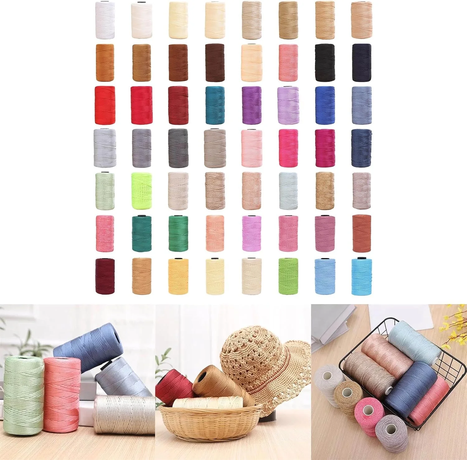 نخ خیاطی، قرقره نخ رنگارنگ، نخ پلی استر 55 رنگ برای دوخت دستی کیف، کلاه، کفش، گلدوزی