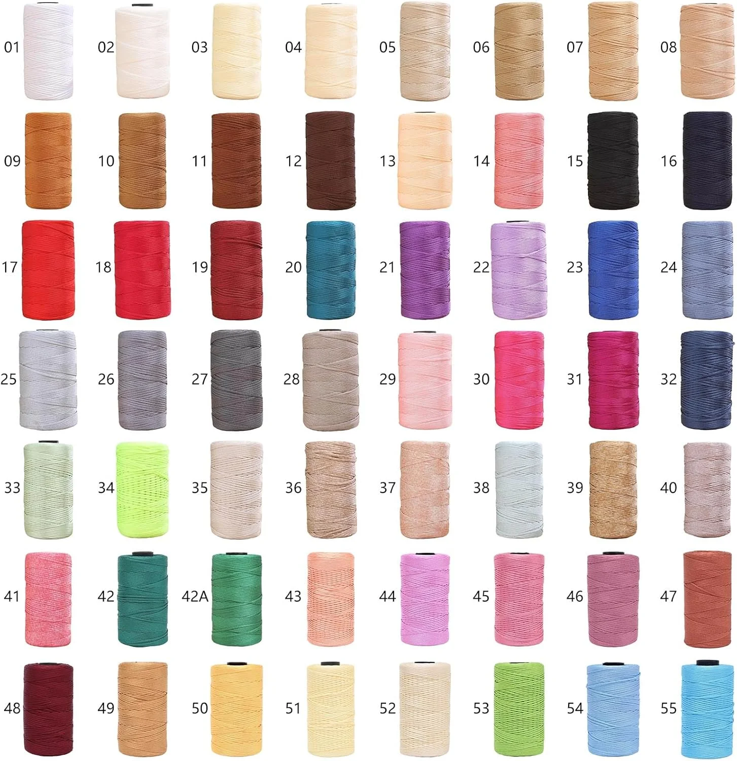 نخ خیاطی، قرقره های نخ رنگارنگ، نخ پلی استر 55 رنگ برای دوخت دستی کیف، کلاه، کفش، گلدوزی