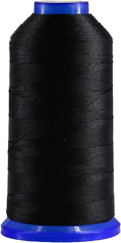 نخ نایلونی سلریک [1200 یارد / 26 رنگ موجود] Tex 135 مناسب برای دوخت چرم 420D/3 T135#138 نخ روکش سنگین برای چرم و سایر پارچه های ضخیم (مشکی)
