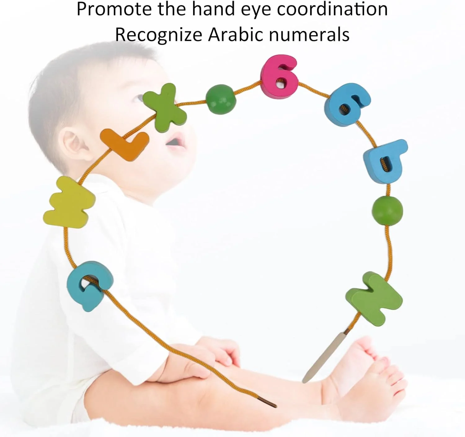 اسباب بازی آموزشی نخ و مهره الفبا ریزقوی، چوبی با کیفیت عالی و سطح براق - تقویت هماهنگی دست و چشم، 51 قطعه اسباب بازی آموزشی نخ و مهره الفبا ریزقوی، چوبی با کیفیت عالی و سطح براق - تقویت هماهنگی دست و چشم، 51 قطعه