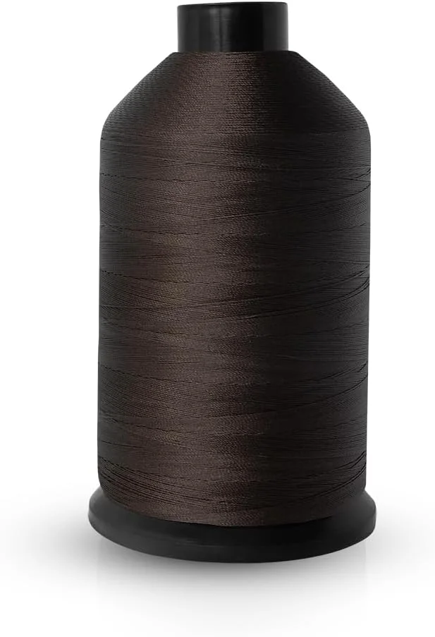 نخ دوخت نایلونی Realm، متراژ 500/3000 متر، سایز 40s، مناسب برای روکش مبلمان، بازار فضای باز، پرده، مهره دوزی، چمدان، کیف پول (قهوه ای 3000 متر)